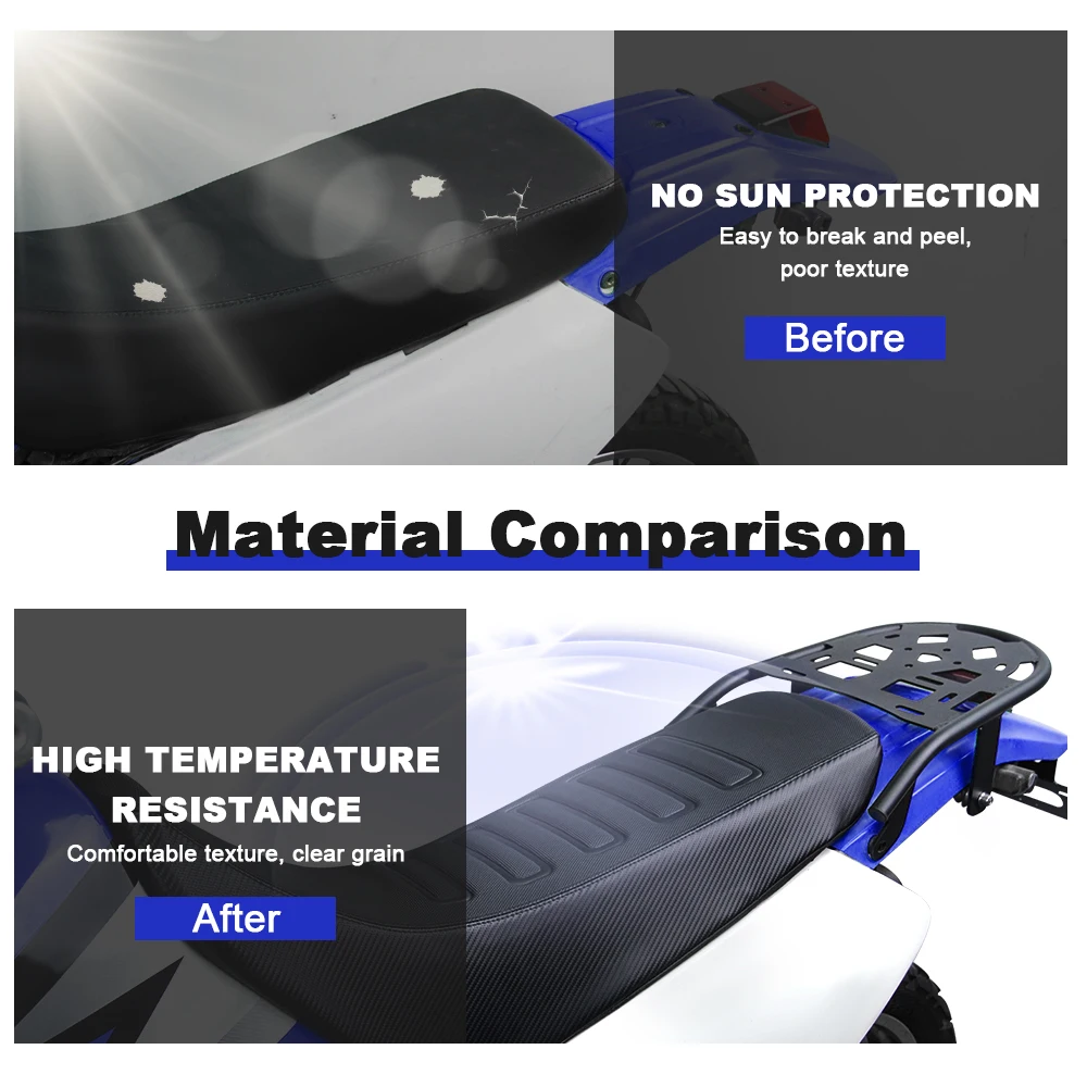 For SUZUKI DR650 DR 650 1996-2024 Motorcycle Striped Grip Gripper Seat Cover PVC Leather Waterproof Seat Saddle Cushion Cover