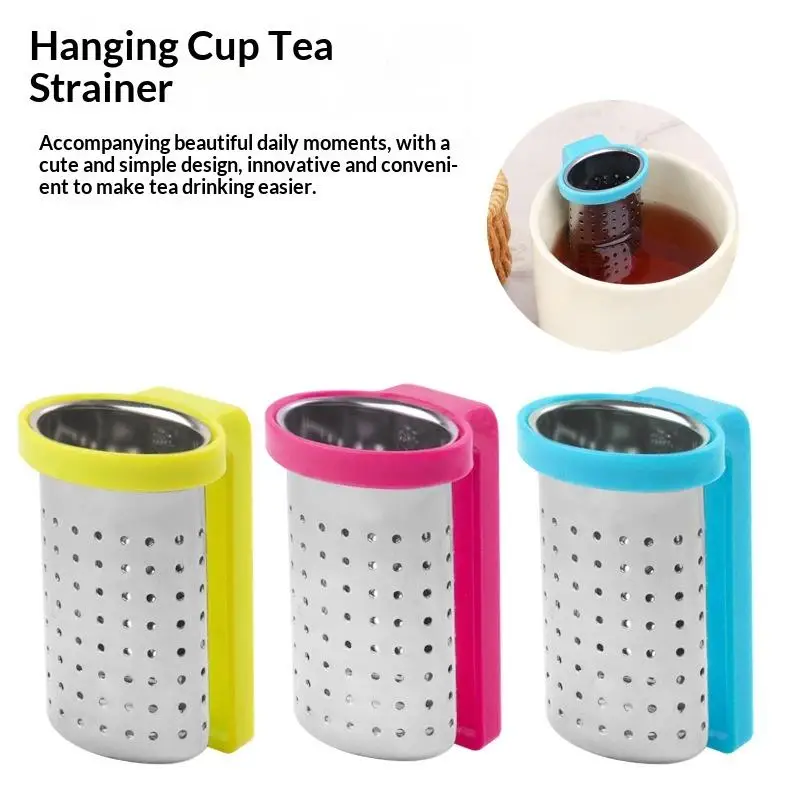 Creative Hanging On Cup Tea Strainer Cup Clamp Food Grade Stainless Steel Clip Tea Infuser With Handle 1PC