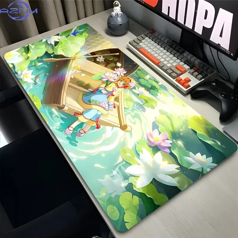 Anime Master and Turtle Tropical Beach Kame House Island Scenery Mouse Pad, Rubber Non-Slip Gaming Desk Mat, Smooth Surface Keyb