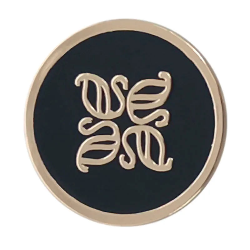 

YOMOSTUDIO High Quality Metal Button Black Oil Knitted Open Cardigan Shirt Button Four Leaf Clover Gold Knob Home Fabric