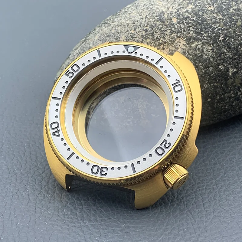 Gold 6105 6309 Turtle Abalone Watch Case Crown at 4.1 Fit NH35 NH36 Movement 200m Waterproof Resistance Diving Men's Watch Case image 3