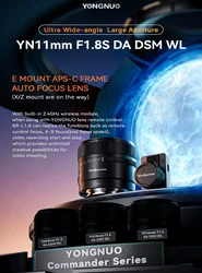 YONGNUO YN11mm F1.8S DA DSM WL Auto Focus Ultra Wide Angle APS-C Lens With RemoteControl For Sony A6700 A6000 A5100 A3500 ZV-E10