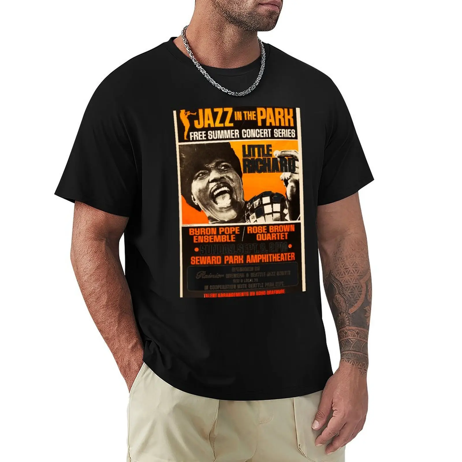 Little Richard poster. T-Shirt Lightweight Casual Summer T-Shirt