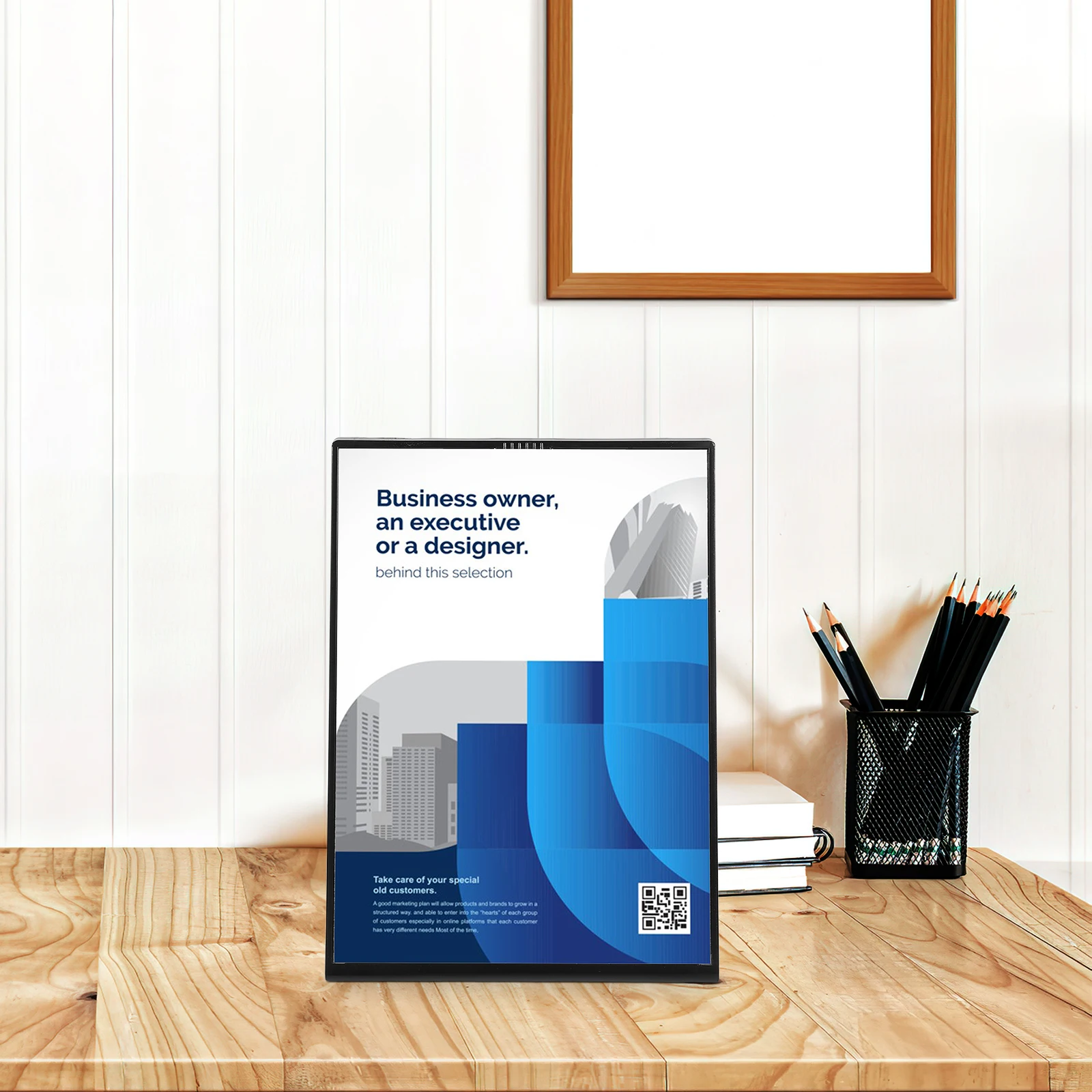 

L-Shaped Plastic Stand A4 Plastic Holder Black Vertical Display Rack for Table Brochure Holder Poster Sign Stable Base