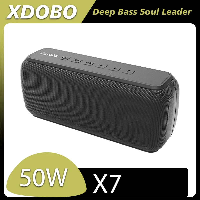 

XDOBO X7 50W Speaker Portable Audio Player IPX5 Waterproof Speaker Wireless Bluetooth Speaker TF Card AUX 6600mAh Large Capacity