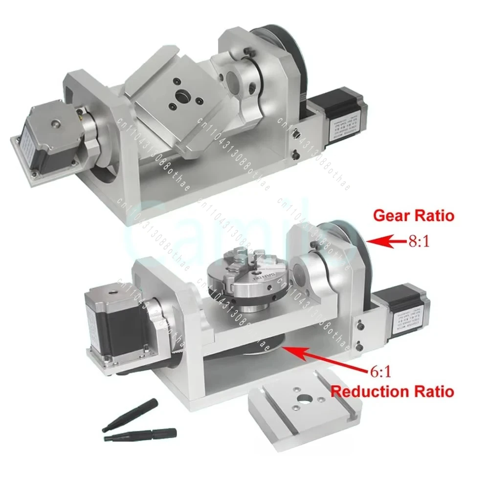 4th 5th Rotary Axis 100mm 3 Jaw Chuck Rotation Axis for Metal Wood Router Milling Machine CNC Machine