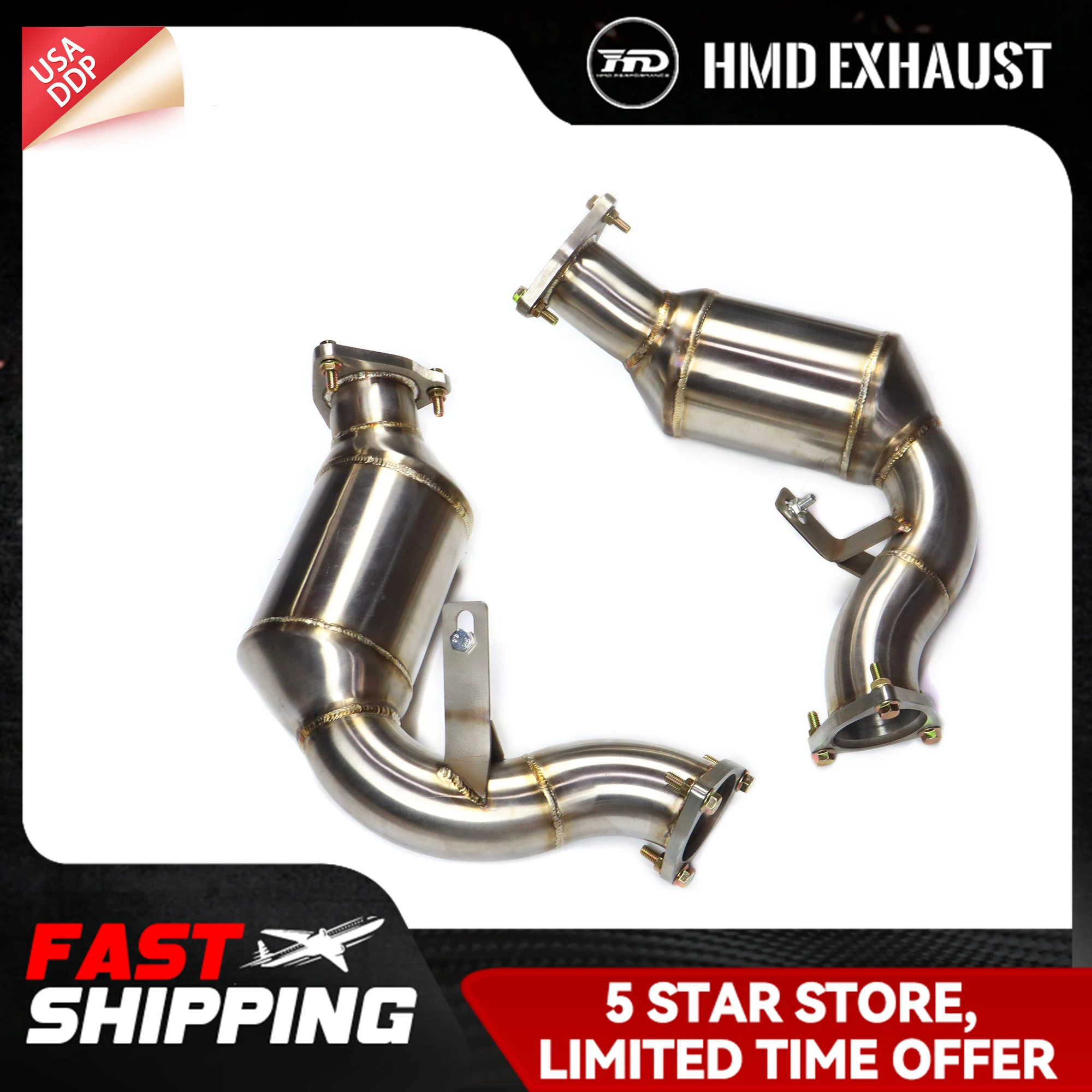

HMD SS304 Downpipe for Audi Q5 B8 3.0T with cat/without cat Increase power Exhaust pipe High flow performance for car