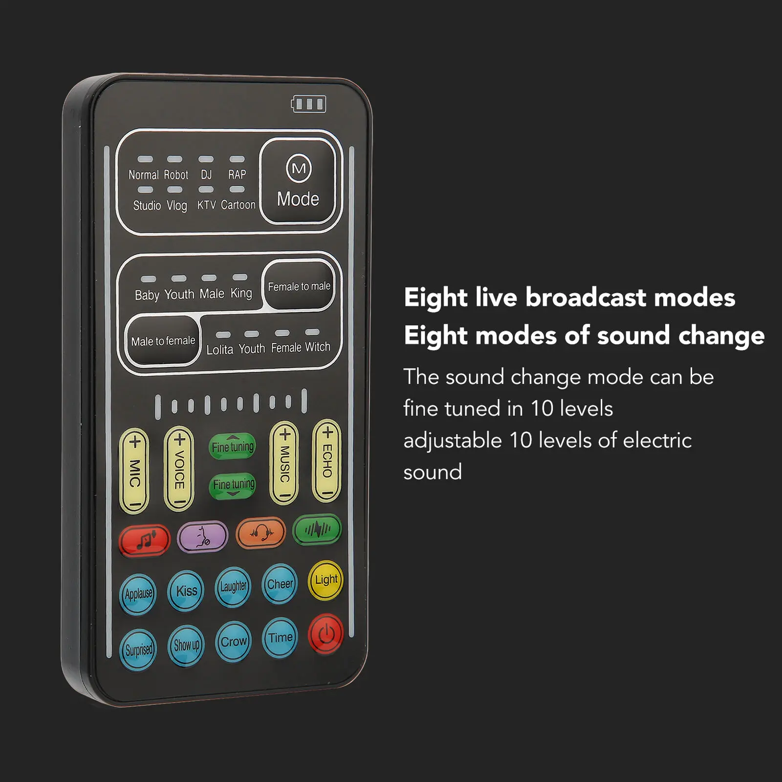 1 قطعة مغير الصوت صغير متعدد تأثير الصوت بلوتوث متوافق مع بطاقات الصوت الحية رقيقة جدا المحمولة لايف كارت الصوت أدوات الميكروفون