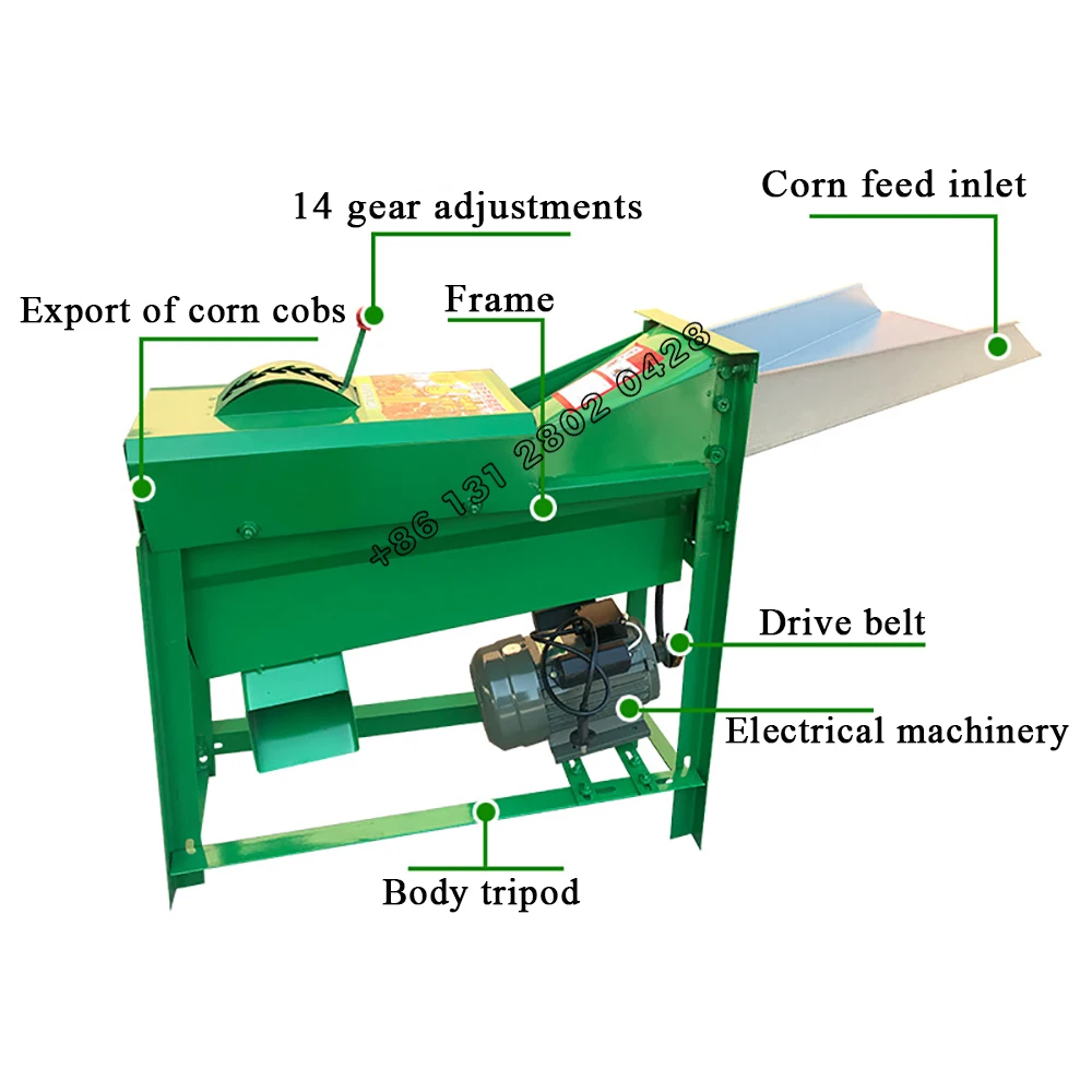 Electrical Corn Thresher 2800R/MIN Mini Fully Automatic  Maize Peeler Sheller Machine Agricultural Machinery