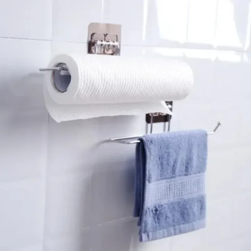 

Kitchen Accessories Toilet Paper Holder Towel Storage Rack Wall Hanger Kitchen Tissue Bath Storage Rack Bathroom Towel Hanger