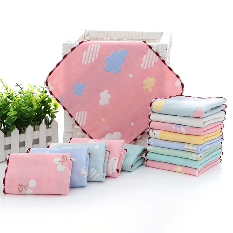 100% Cotton Baby Towels 6 Layers Kids Children Hand Towels Handkerchief