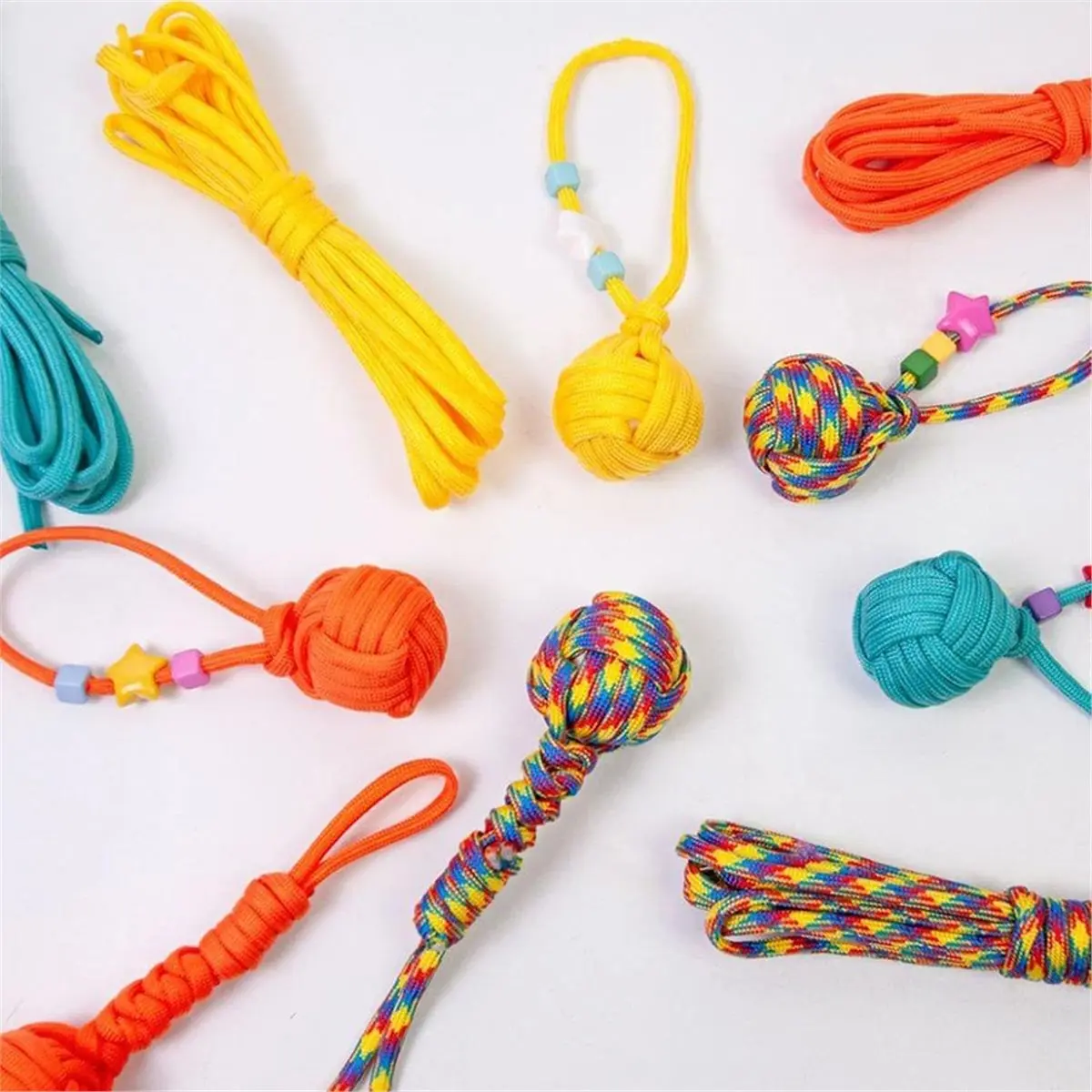 DIY Monkey Fist Knot Ball Set - Strong Paracord Rope, Craft Knot Maker, Handmade Cord Kit with -Tying Feature