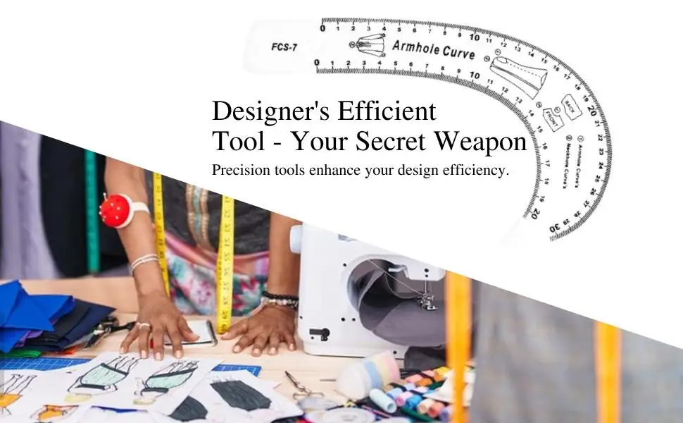 Multipurpose Curved Sewing Ruler Acrylic French Curve for Pattern Making Drafting Garment Design and Fabric Measurement
