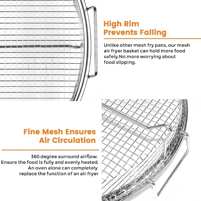 Soporte para parrilla barbacoa, cesta freidora acero inoxidable, bandeja deshidratadora, accesorios multiusos