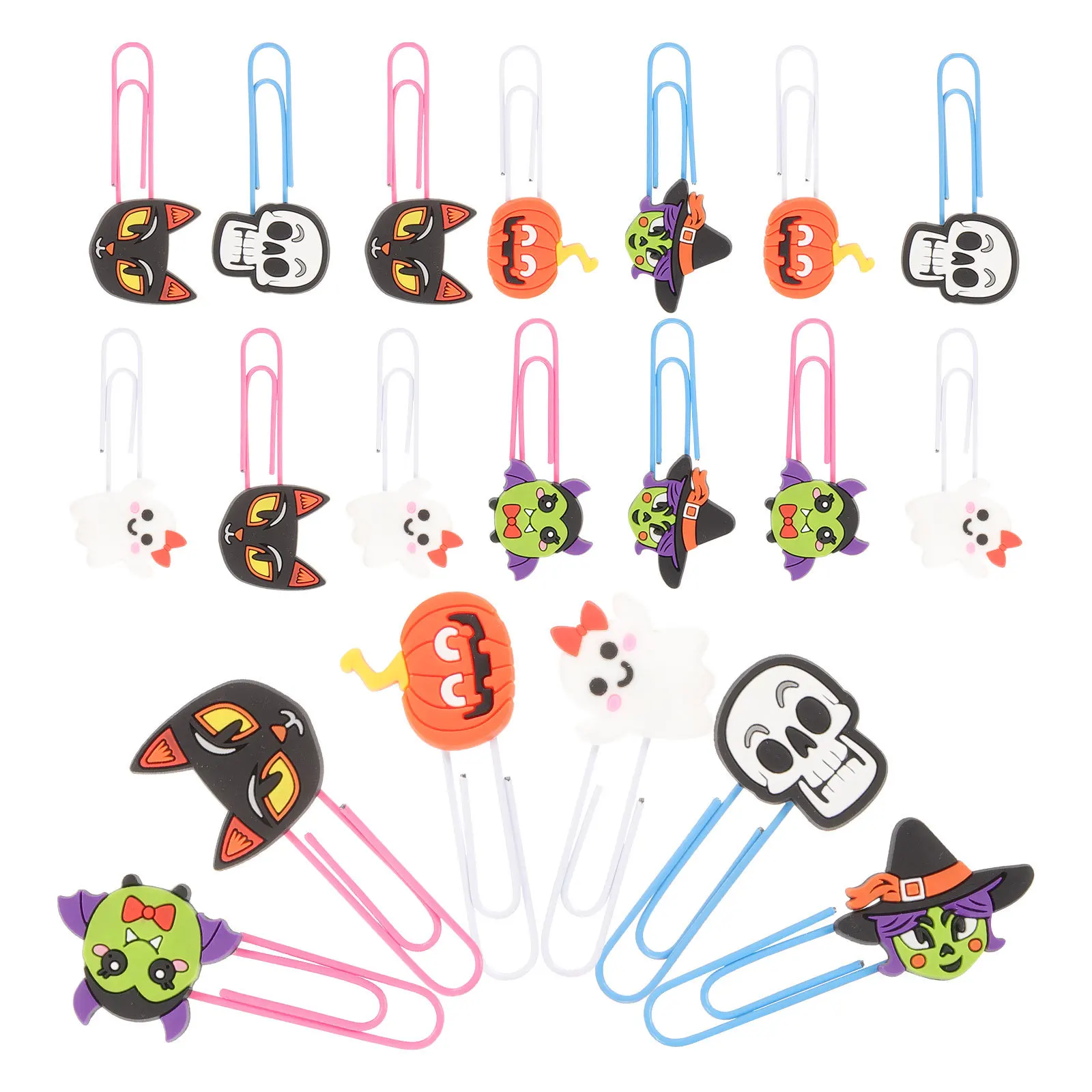 20 قطعة دبابيس ورق الهالوين الجمجمة الإشارات المرجعية حساسة قابلة لإعادة الاستخدام دبابيس ورق حفلة لصالح القوطي اللوازم المكتبية القوطي اللوازم المكتبية