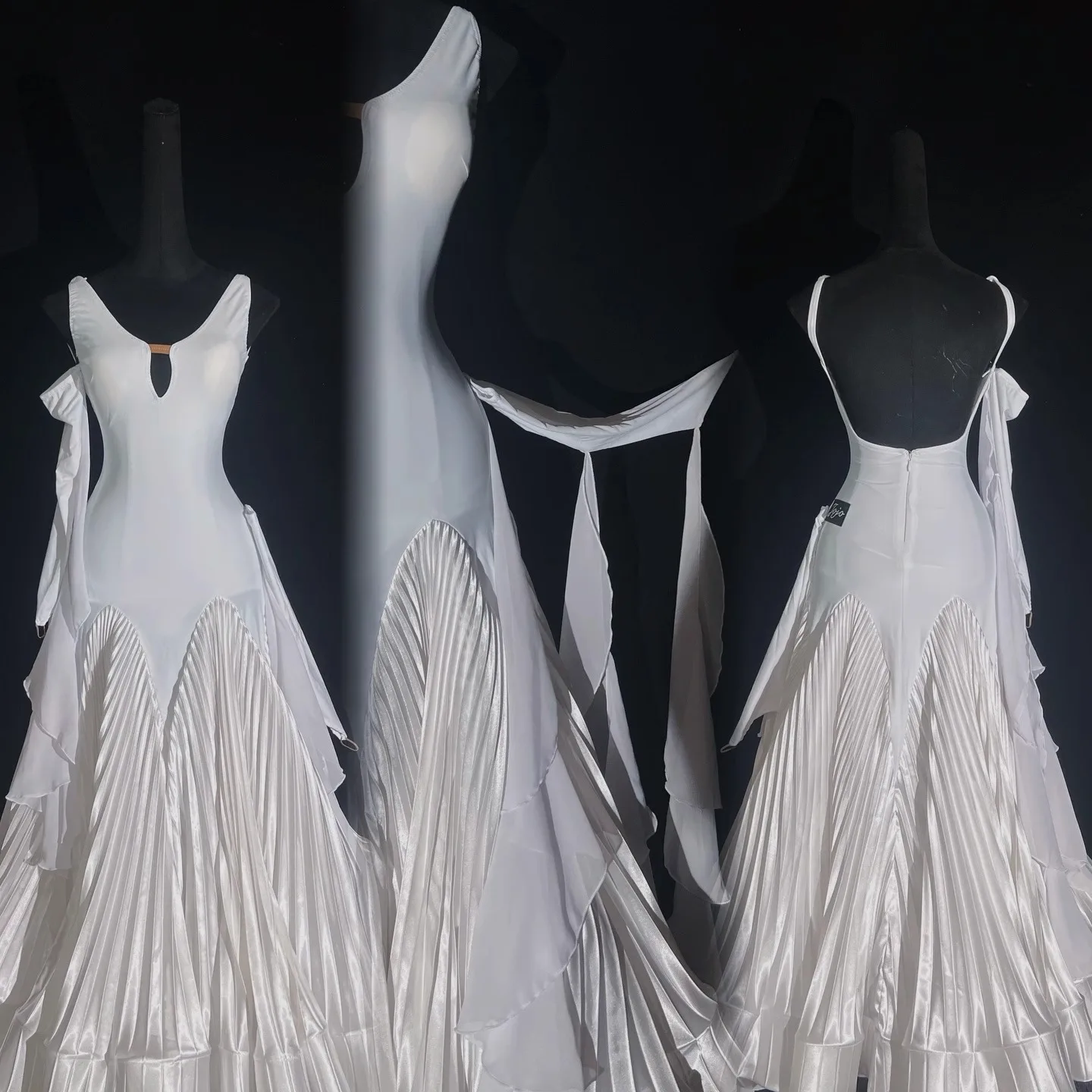 Latin Dance Competition, High-end Customized Pleated Skirt for Women, Adults, and Children, Posing as a Samba Performance Dress
