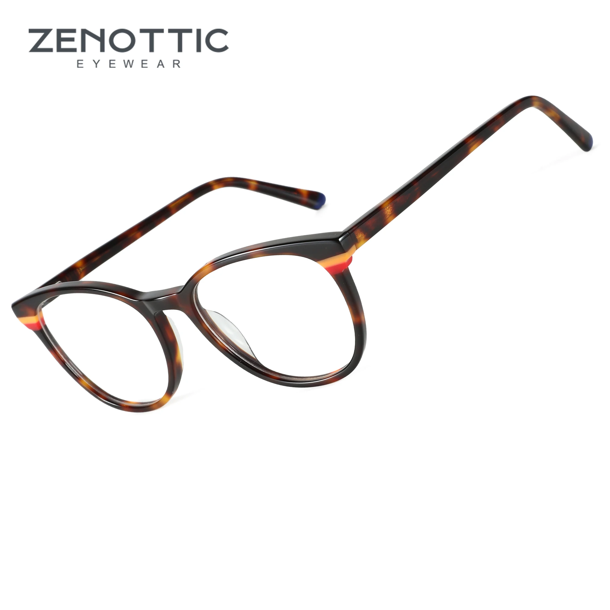 

ZENOTTIC 2023 Fashion Optical Glasses Frame Unisex Classical Round Eyewear Non-Prescription Acetate Eyeglasses YD1161