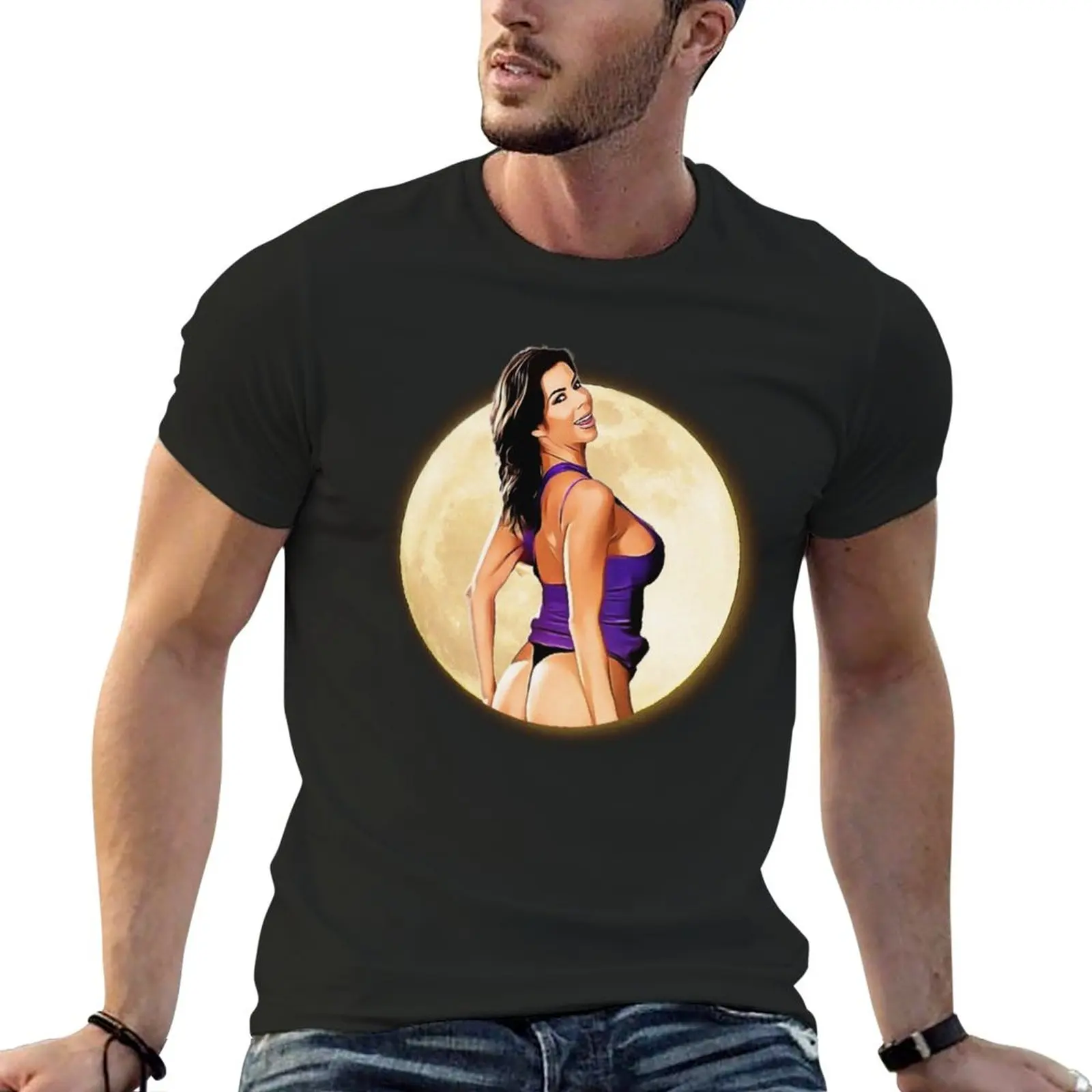 

New Alexis Fawx - Full Moon Sexy Model T-Shirt Anime t-shirt shirts graphic tees boys animal print shirt Men's clothing