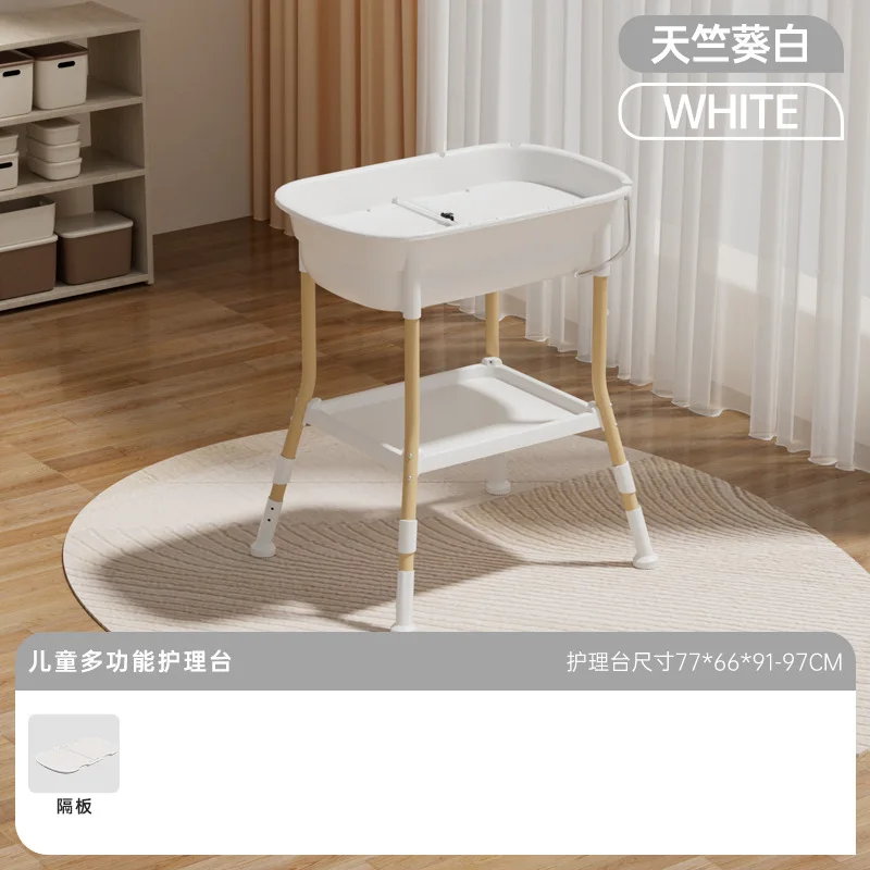 Image 7: Table de soin pour bébé Babyfond, multifonctionnelle, intégrée, mobile, pour le change, le bain et le massage des nouveau-nés.