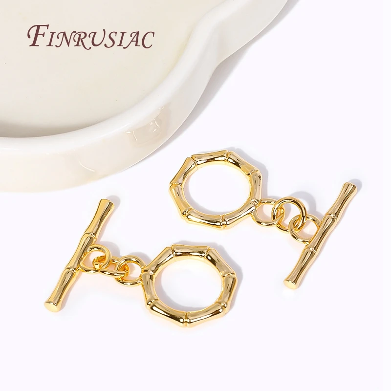 18K vergoldete Knebelverschlüsse für Schmuck, Messing-Metallverschlüsse für Armbänder, OT-Verschluss, Schmuckherstellungszubehör, DIY-Zubehör – Detail 19