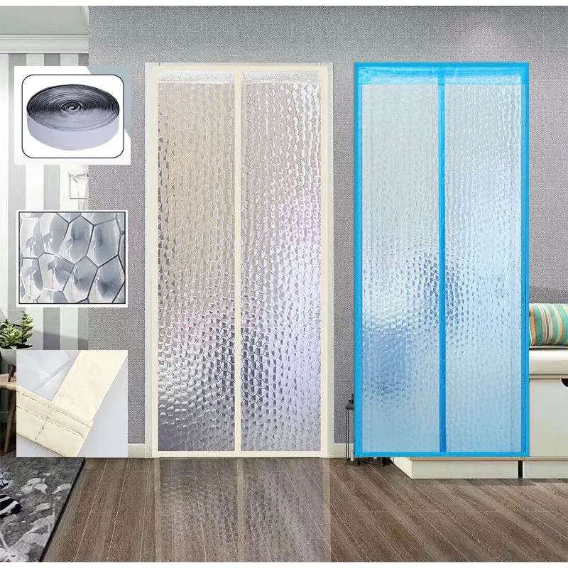 Door Curtain Magnetic Air Conditioner PVC Screen Curtain Hands-free Anti Mosquito Insect Bug Curtain Automatic Closing Kitchen