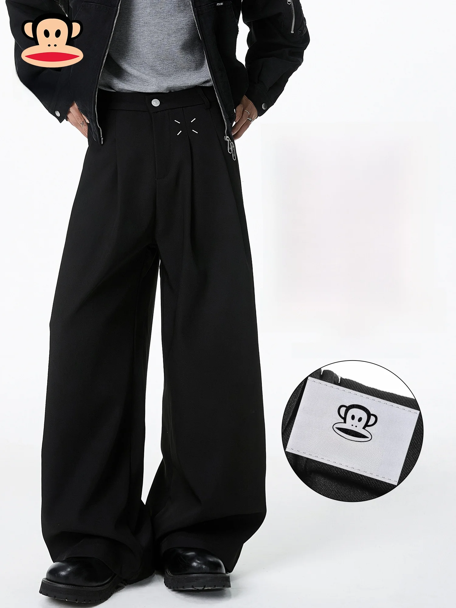 

PaulFrank Men's Casual Loose Straight Leg Pants Autumn Winter American Sle Drapey Comfortable Faionable Straight Wide Leg...