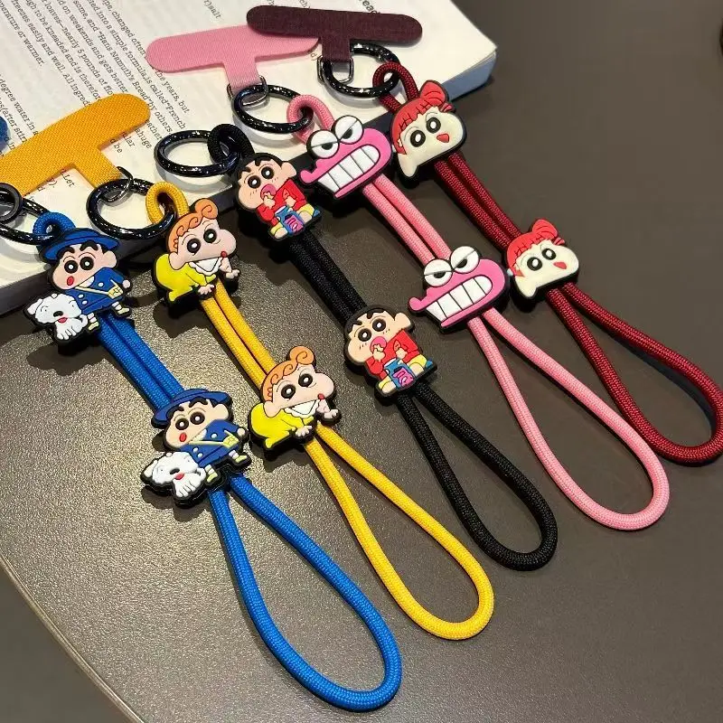جديد تلوين شين تشان أنيمي الطرفية الكرتون لطيف الهاتف المحمول الحبل مريحة قابل للتعديل سلسلة المعصم للبنين والبنات #2