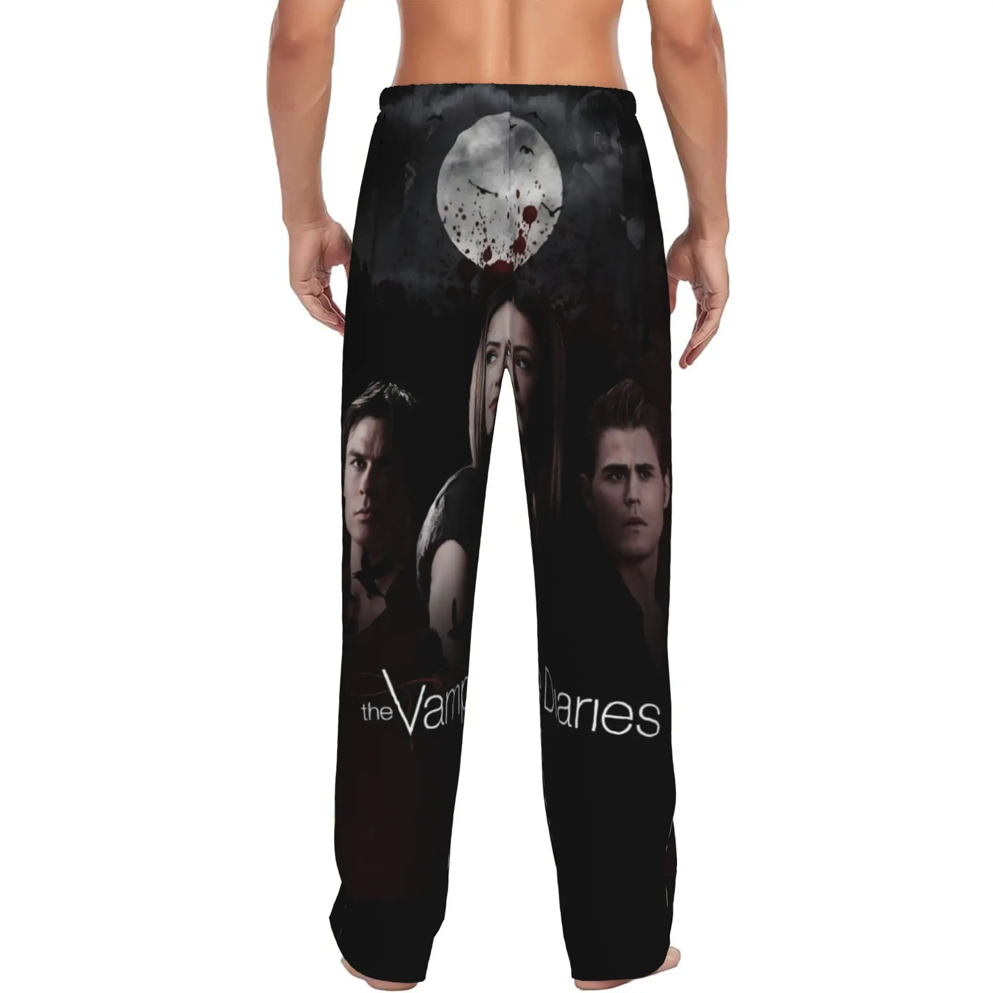 Custom The Vampire Diaries Pajama Pants Sleepwear for Men Elastic Waistband  Sleep Lounge Bottoms with Pockets - view 3