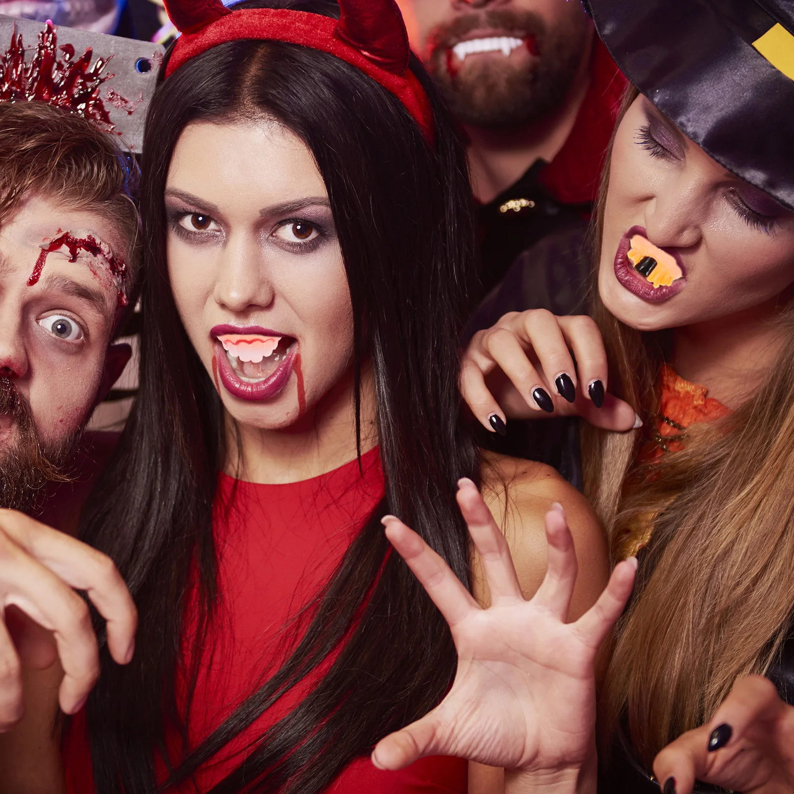 

10Pcs Fake Teeth Dentures Halloween Scary Cosplay Prop Party Costume Accessories Supplies Fake Teeth Ugly Halloween Costumes