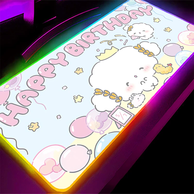 Grande mouse pad rgb cogimyun computador portátil gamer teclado tapete xxl projetado especificamente mousepad led borda branco backlight tapete de mesa