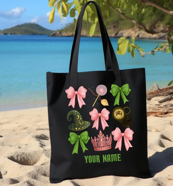 Fairy Tale Tote Bag Magic Witch Canvas Tote Bag Casual Fashion Versatile Shoulder Bag Grocery Bag for Fantasy Lovers Women Girls