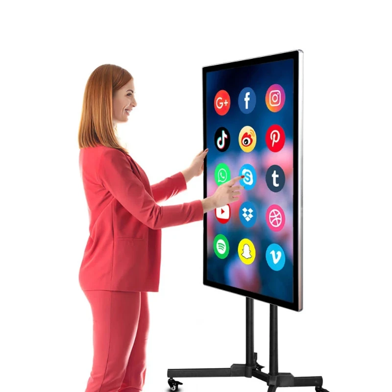 21.5 32 40 43 inch advertising displays vertical smart streaming stand interactive screen live broadcast equipment