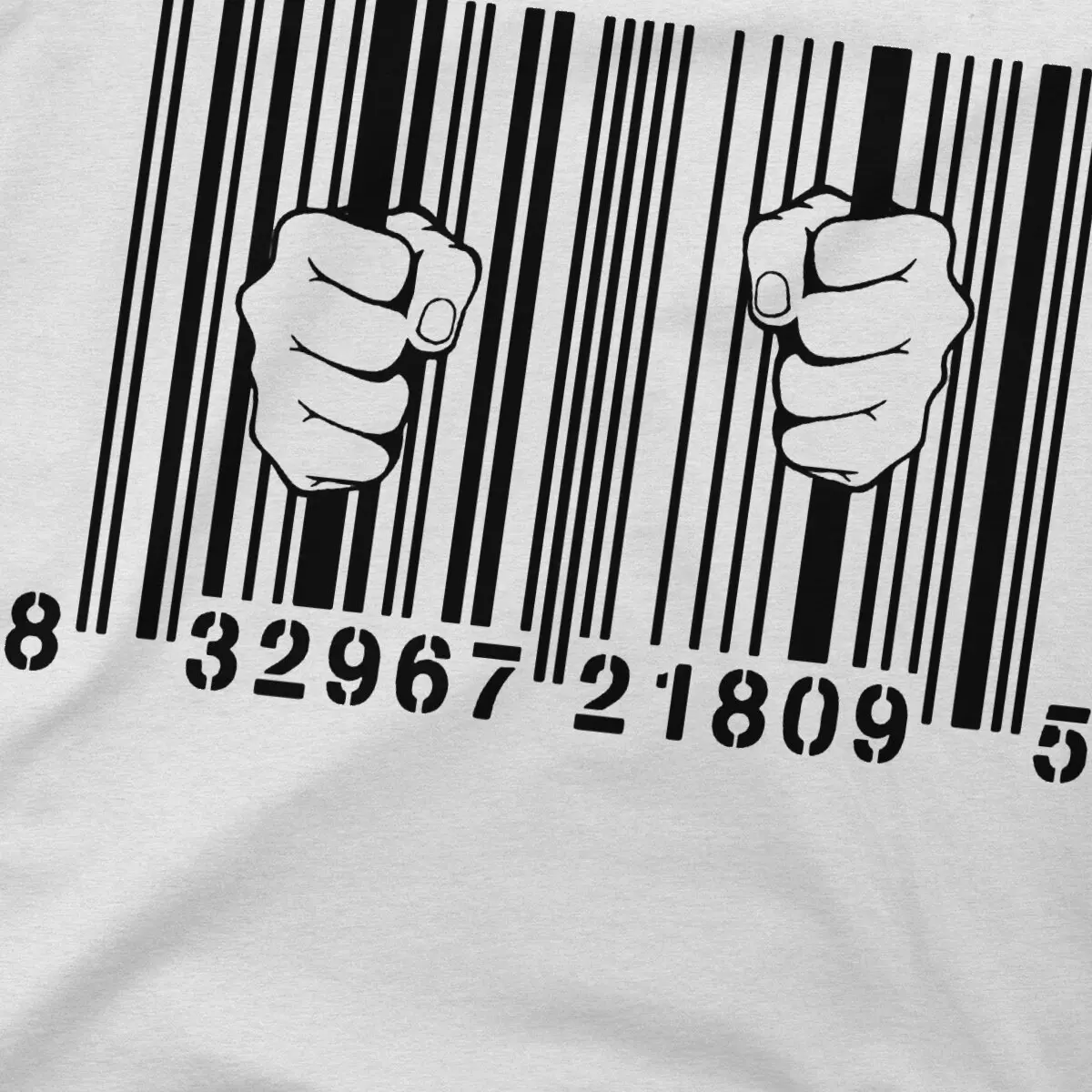 Captured By Consumerism UPC Barcode Prison  Men TShirt Banksy Street Graffiti Artist Crewneck Tops 100% Cotton T Shirt Funny