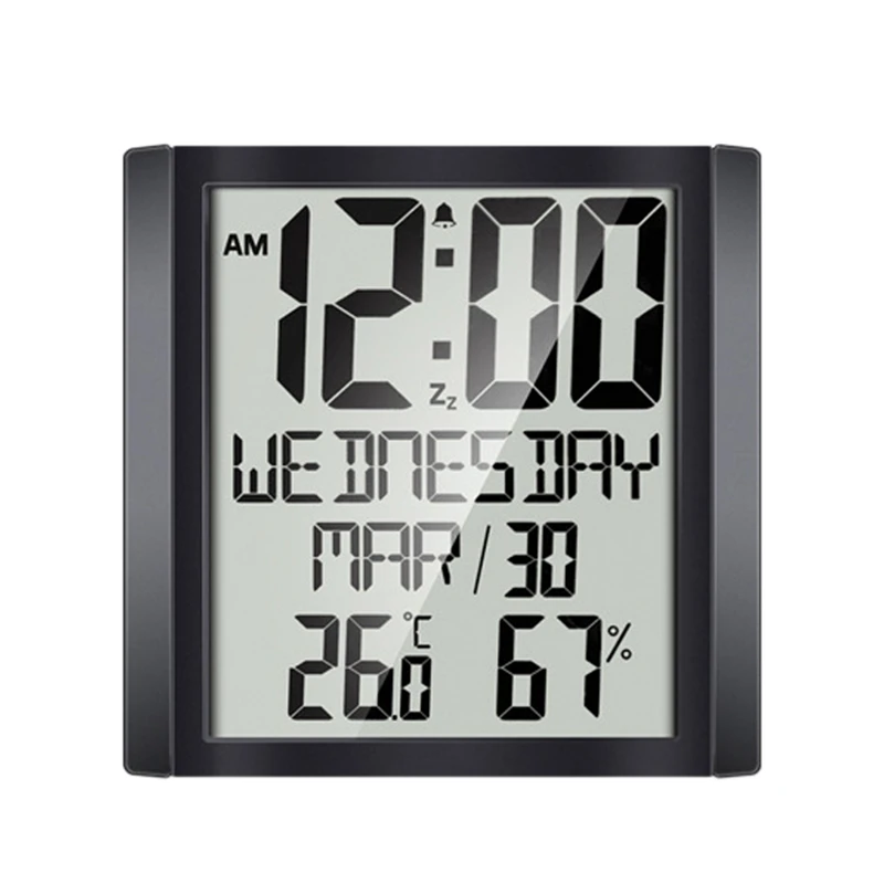 Large Screen Wall Clock Home Temperature and Humidity Meter Alarm Clock Living Room Digital Electronic Clock