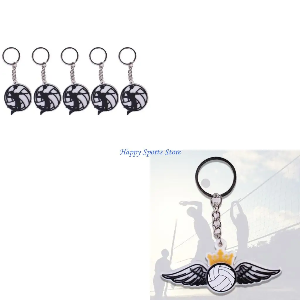 

5pcs/Set Volleyball Ball Ball Ball Coolchain Bag Bag Back BrackChain Brackpack Care Car Keyser Holder Keycains