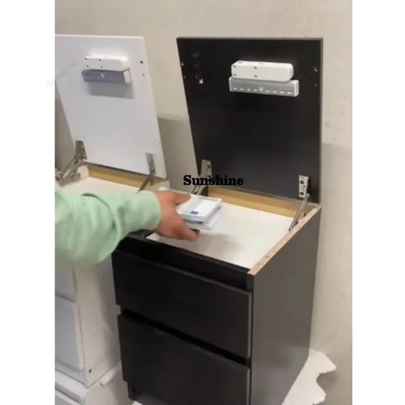 Modern style electronic security lock dresser bedside table with secret drawer compartment for valuables in the living room