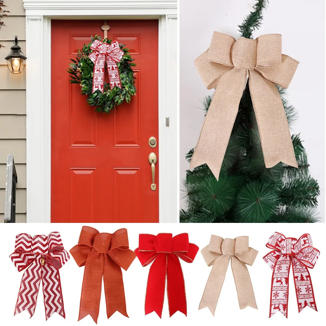Cloth Bowknot Ribbon for Christmas Tree and Festive Party Decoration Suitable for Use on Furniture and Outdoor Settings