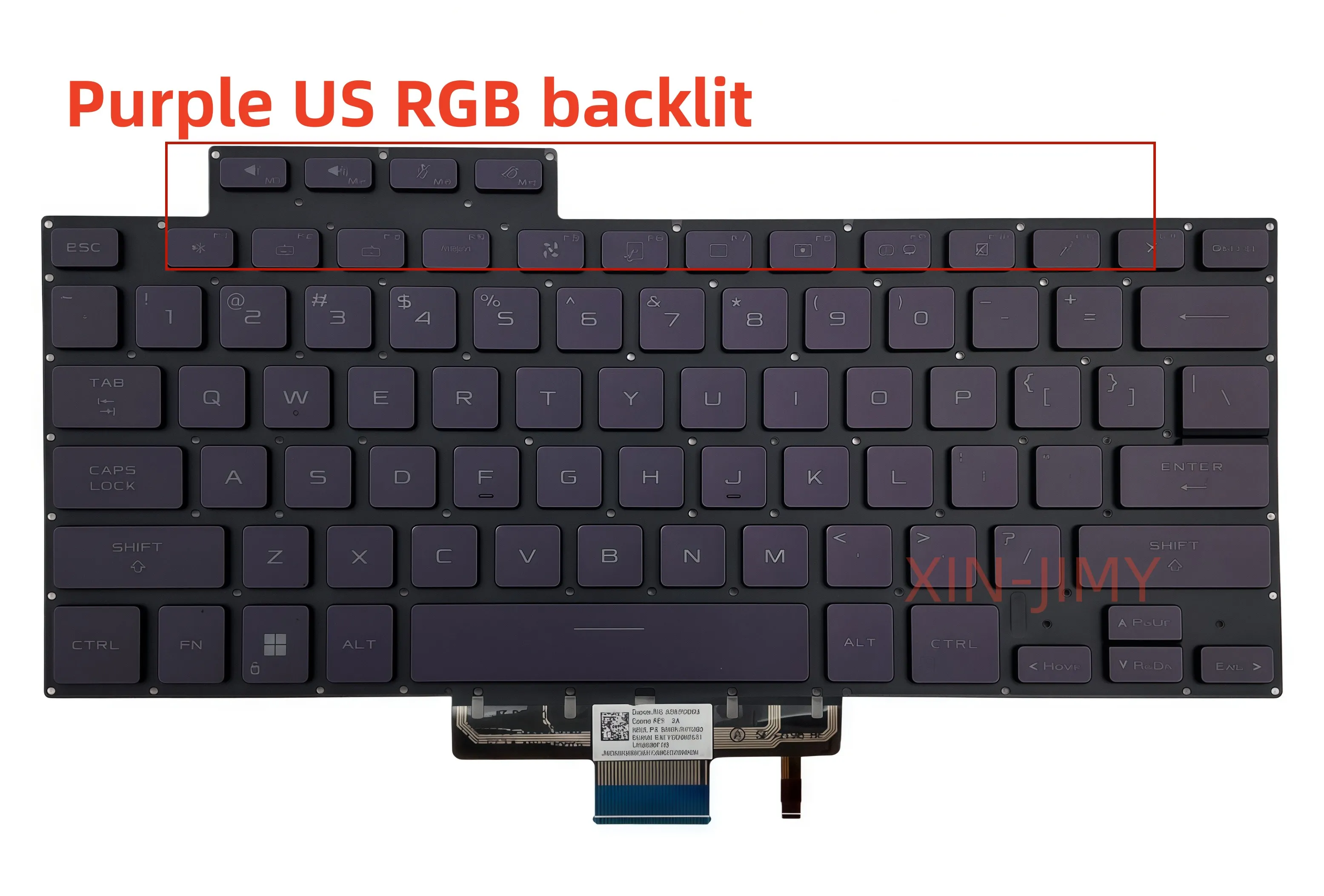 لوحة مفاتيح كمبيوتر محمول بإضاءة خلفية RGB أرجوانية بتصميم أمريكي لأجهزة Asus Zephyrus G15 GA503Q GA503QR GA503QS M16 GU603H