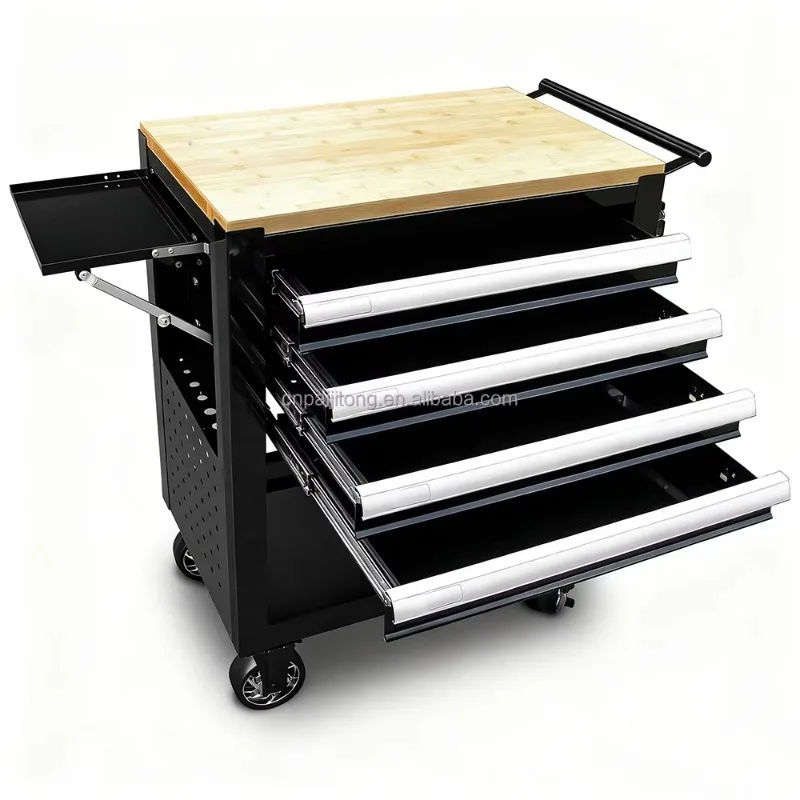 

2026 Cart Garage Trolley With Drawer Customized Cart With Pegboard Chest Storage Professional