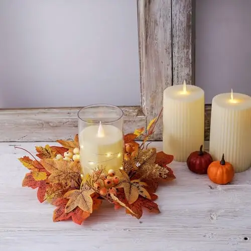 Decorative Wreath, Fall Wreaths for Front Door Outdoor Fall Decorations for Porch Autumn Large Wreath for Halloween