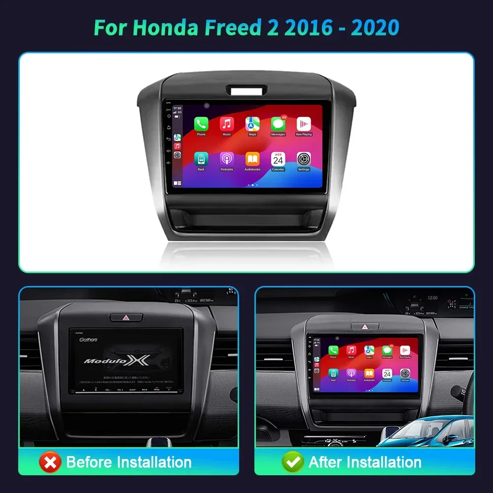 Android 14 For Honda Freed 2 2016-2020 Car Radio Multimedia Video Player Navigation 4G GPS Wireless BT Carplay Mltimedia Screen