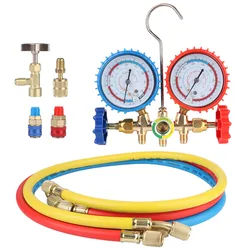 Fluorine Dual Meter Car Air Conditioner Tools Freon Charging Test Meter Set Pressure Meter Refrigerant Dual Meter Valve