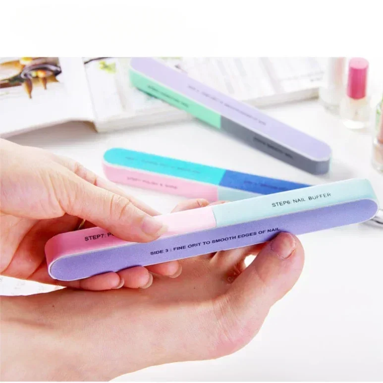 10Pcs/lot 7 Sides Nail Buffers Files Nail File Professional Polisher For Nail Art Manicure Polishing Block Buffing Accessories