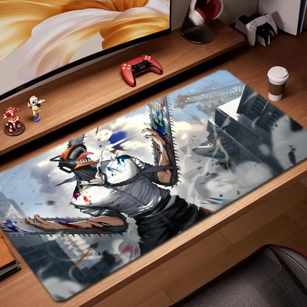 

anime chainsaw man Mouse Pad Game Accessories keyboard pad XXL large locking edge 900X400 mm table mat Gaming mousepad