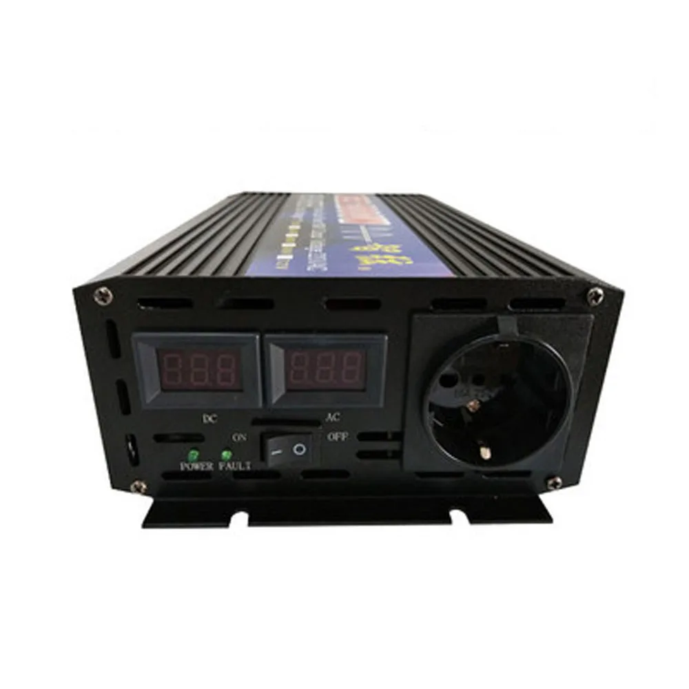 Solar Inverter Pure Sine Wave 1000W 3000W 4000W with European Standard Plug 12V 24V to 220V 50HZ 60HZ for Household Use