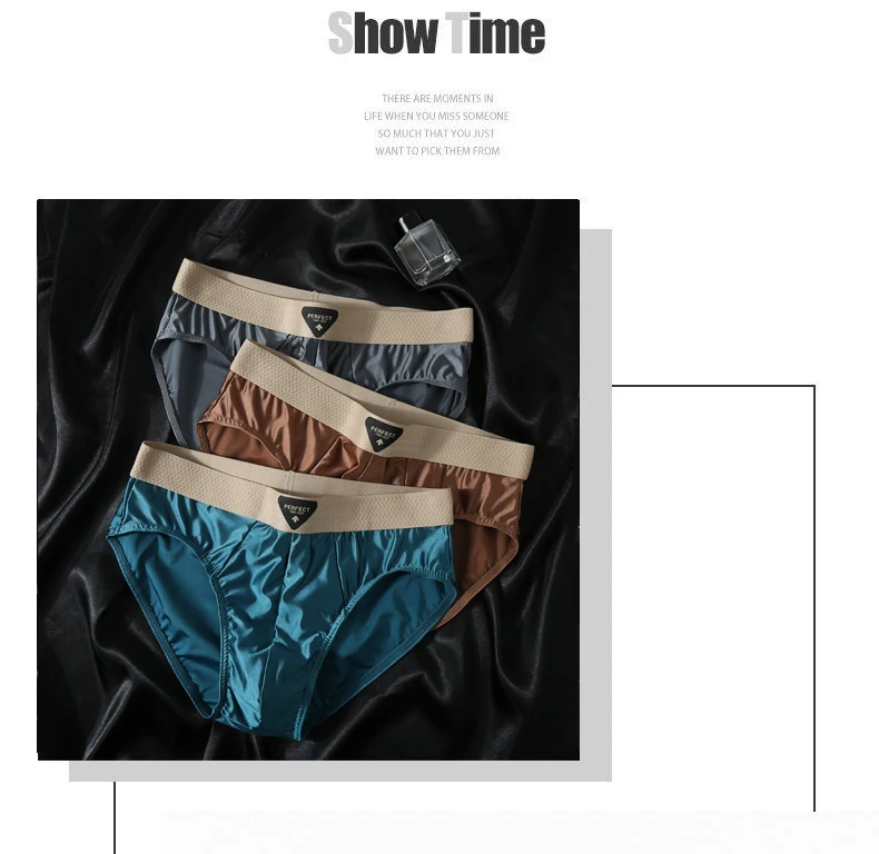 Herren Eisseide Boxershorts 4er-Pack Weiche Glatte Tägliche Unterwäsche in Verschiedenen Farben Flache Ecken Unterhose – Detail 11
