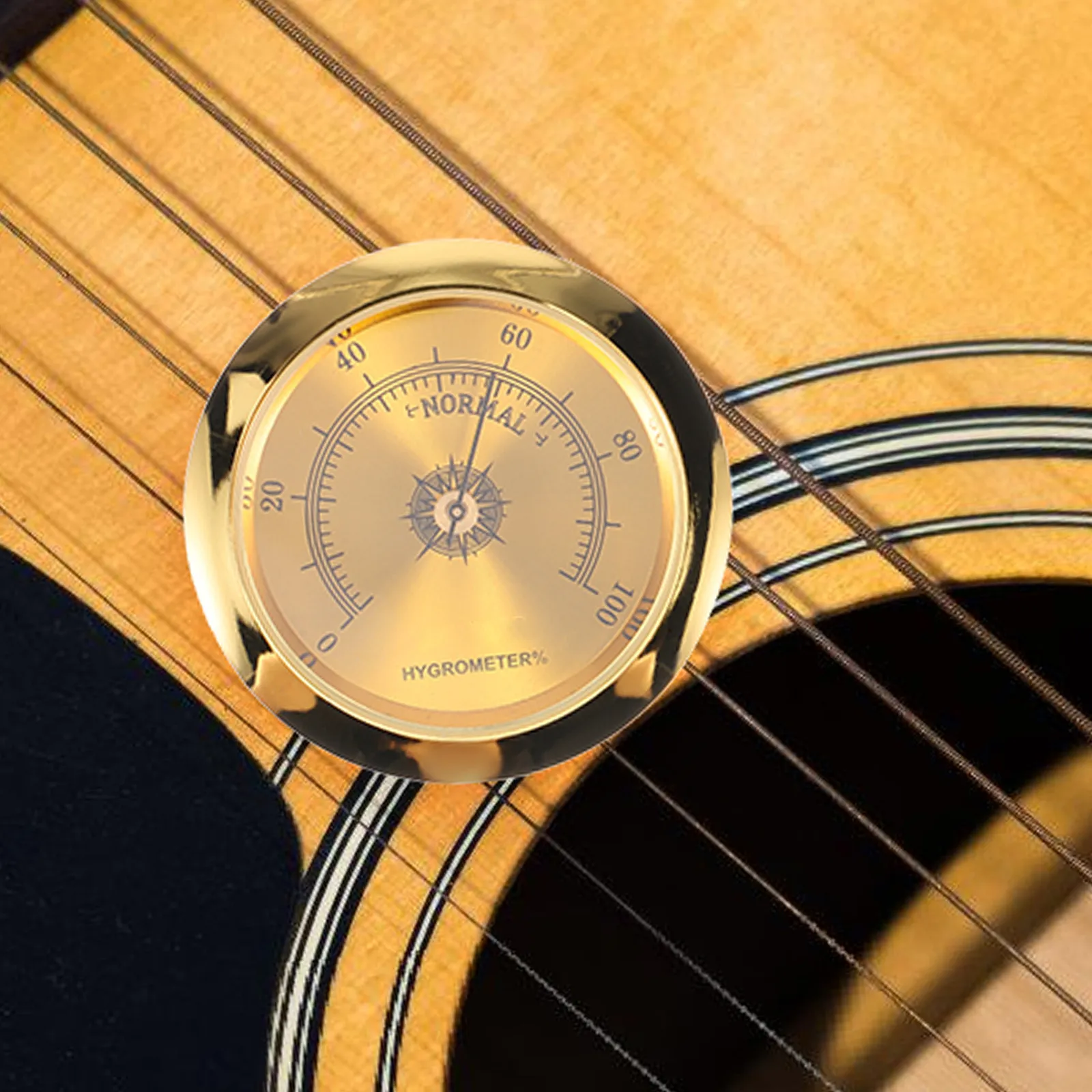 Acoustic Guitar Hygrometer Reliable Metal Moisture Meter for Preventing Cracking and Deformation in Guitar Storage Small