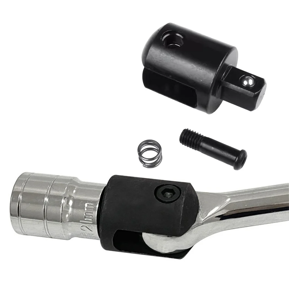1/2 Inch Drive Socket Adapter Heavy-Duty Steel 240° Rotating Breaker Bar Head With Spring Loaded Ball For Auto Mechanics DIY