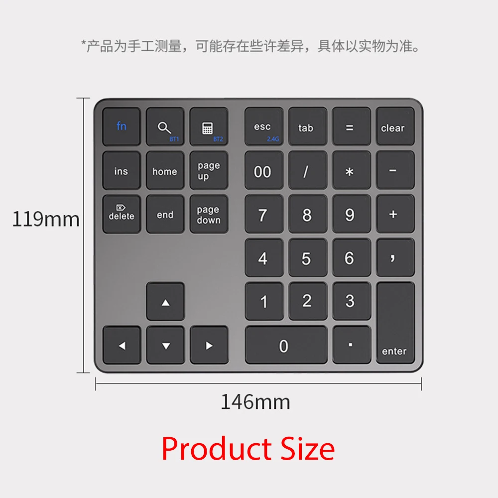2025 neue Dual Bluetooth Numerische Tastatur 2,4G Drahtlose Tastatur 300 mAh Batterie Wiederaufladbare Numpad Für iPad Xiaomi Telefon Pc tablet