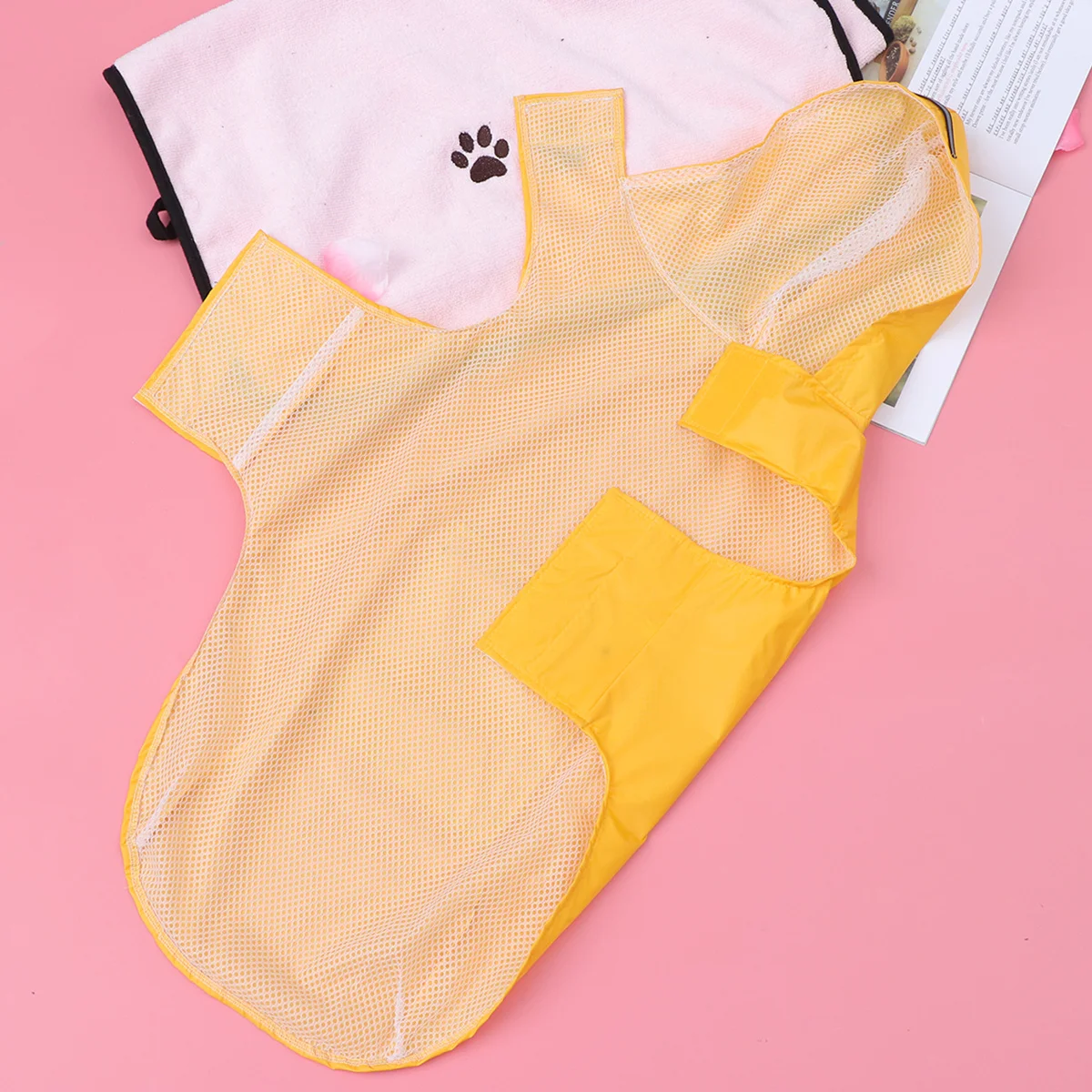 

Hooded Reflective Pet Dog Raincoat Yellow 3xl Waterproof Breathable Nylon Fabric Puppy Poncho Outdoor Rain Jacket